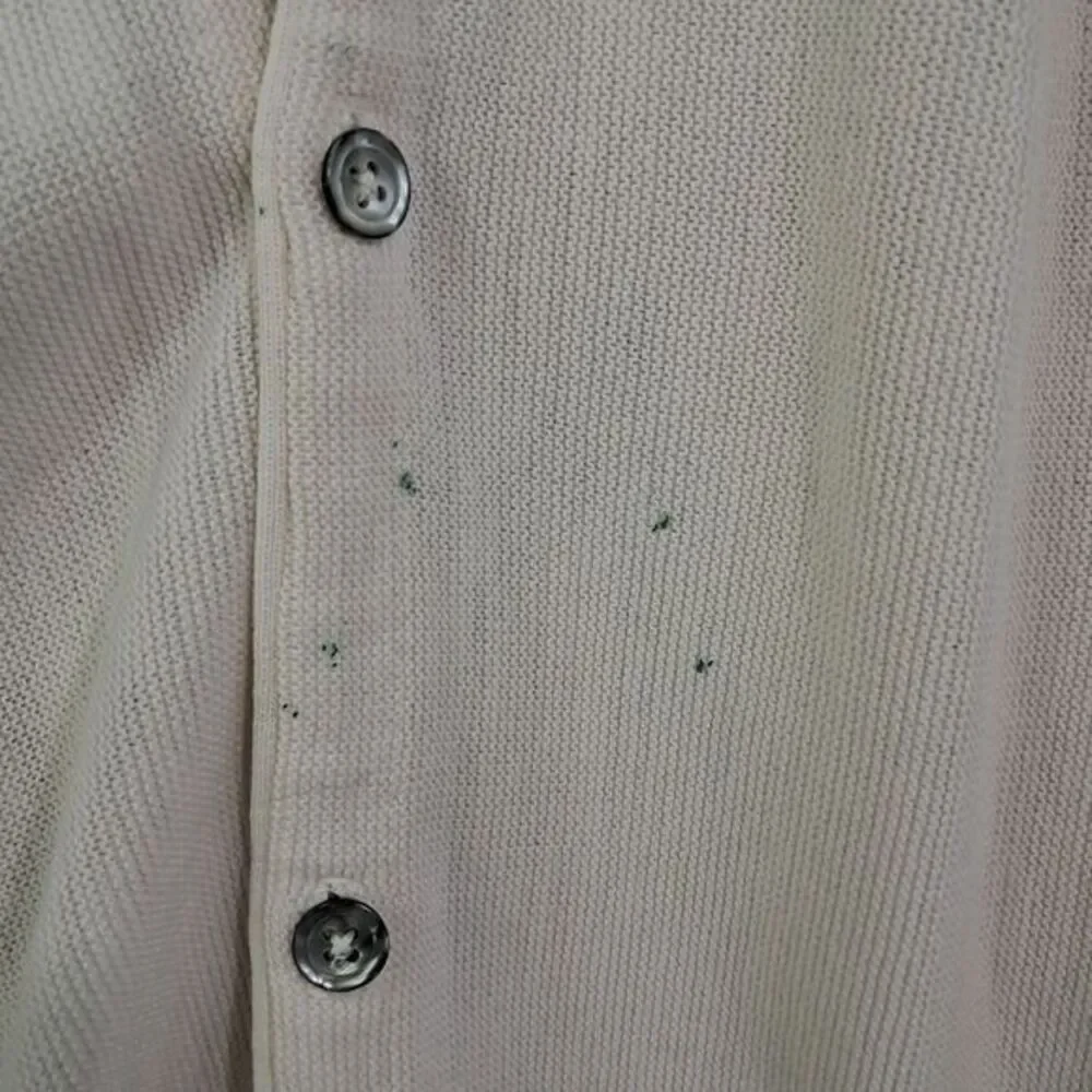 Vintage Izod Cardigan Sweater Men's‎ Large Cream Embroidered Logo 90s USA